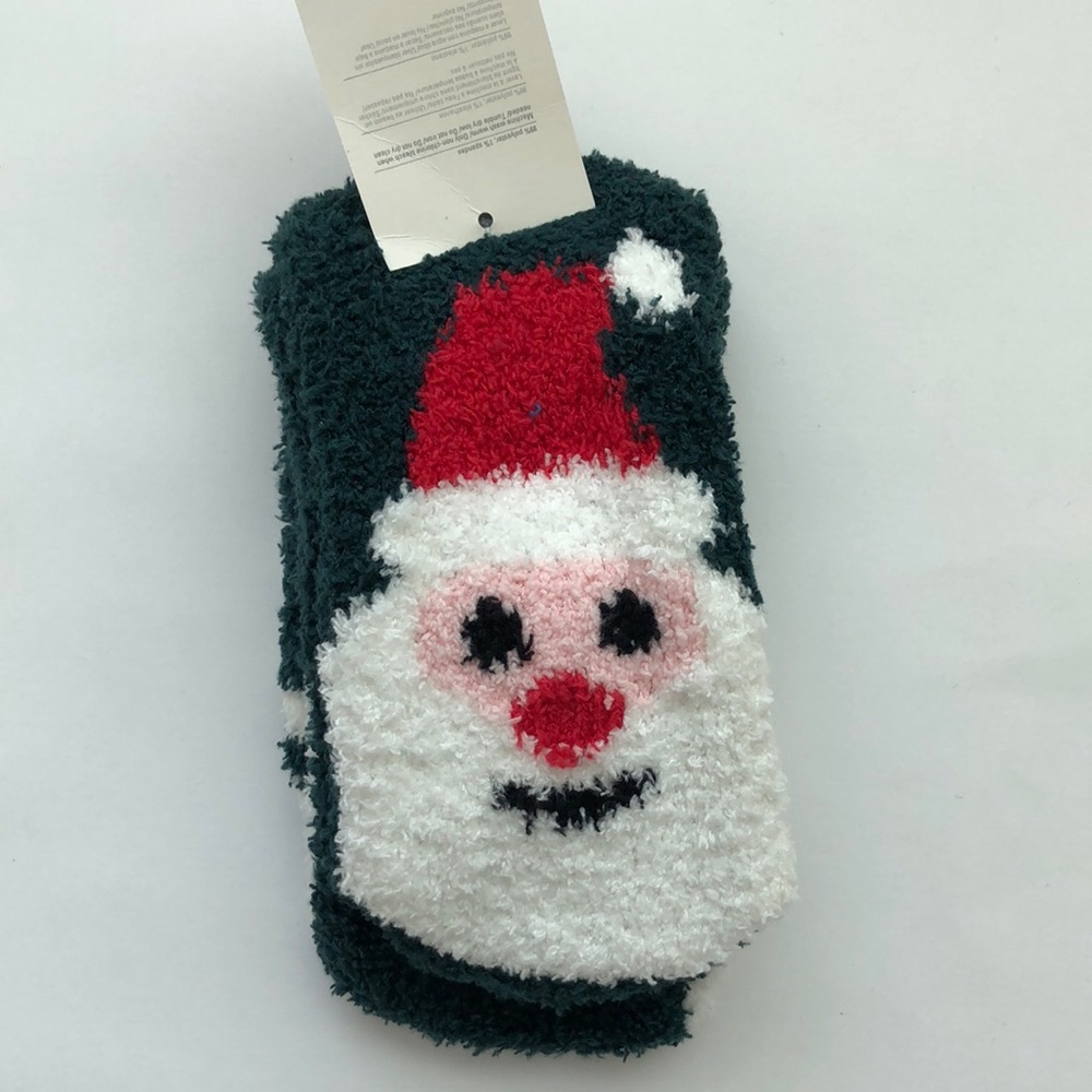 NWT Festive Santa Fuzzy Socks one size